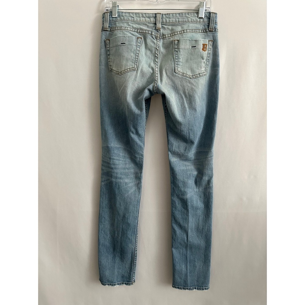 JET John Eshaya Jeans Women 4 Made In USA Blue Distressed Low Rise Grunge Y2K - Picture 3 of 11